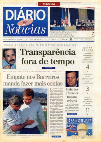 Edição do dia 22 Maio 1995 da pubicação Diário de Notícias