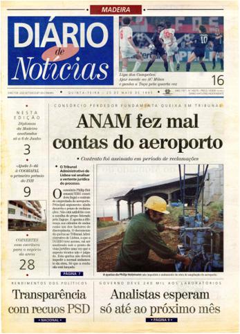 Edição do dia 25 Maio 1995 da pubicação Diário de Notícias