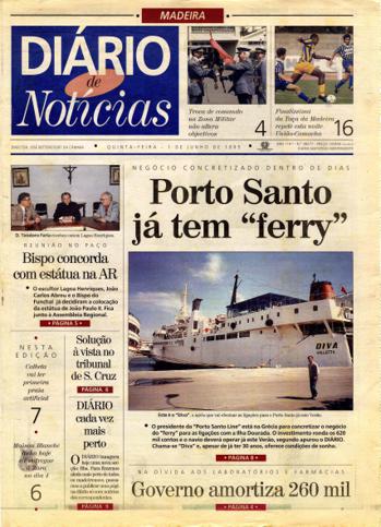 Edição do dia 1 Junho 1995 da pubicação Diário de Notícias
