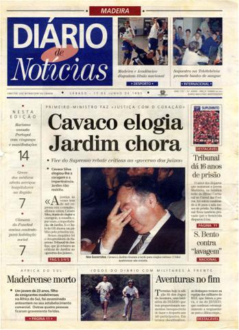 Edição do dia 17 Junho 1995 da pubicação Diário de Notícias