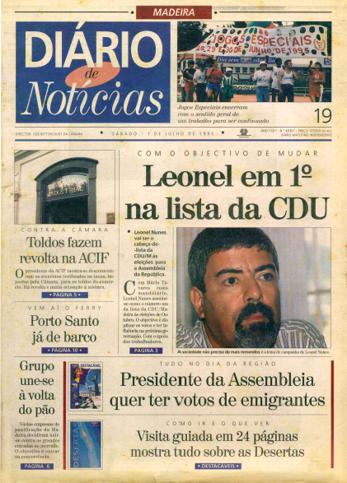 Edição do dia 1 Julho 1995 da pubicação Diário de Notícias