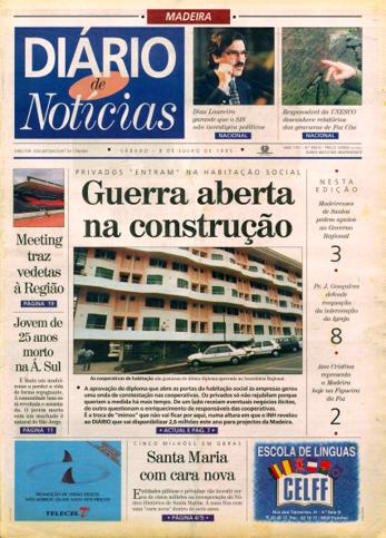 Edição do dia 8 Julho 1995 da pubicação Diário de Notícias