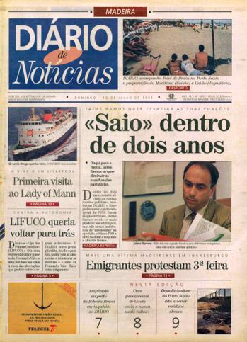 Edição do dia 16 Julho 1995 da pubicação Diário de Notícias