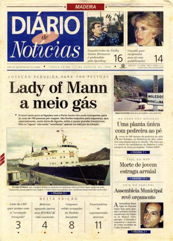 Edição do dia 1 Agosto 1995 da pubicação Diário de Notícias