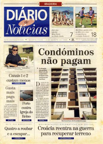 Edição do dia 2 Agosto 1995 da pubicação Diário de Notícias