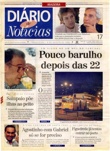 Edição do dia 8 Agosto 1995 da pubicação Diário de Notícias
