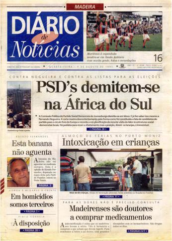 Edição do dia 9 Agosto 1995 da pubicação Diário de Notícias