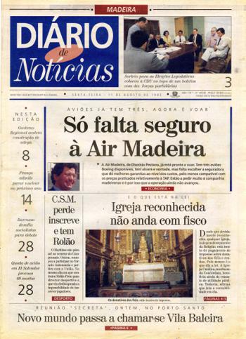 Edição do dia 11 Agosto 1995 da pubicação Diário de Notícias