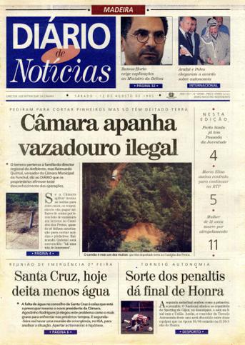Edição do dia 12 Agosto 1995 da pubicação Diário de Notícias