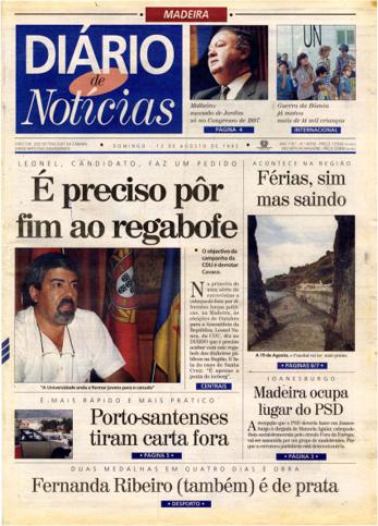 Edição do dia 13 Agosto 1995 da pubicação Diário de Notícias