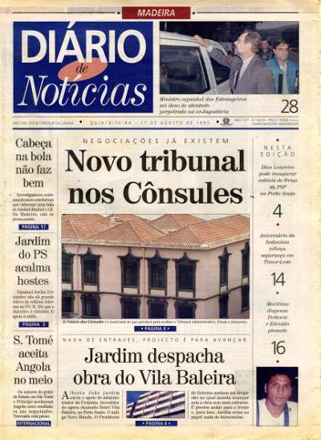Edição do dia 17 Agosto 1995 da pubicação Diário de Notícias