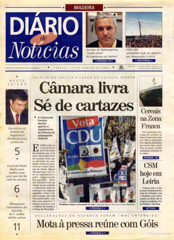 Edição do dia 19 Agosto 1995 da pubicação Diário de Notícias