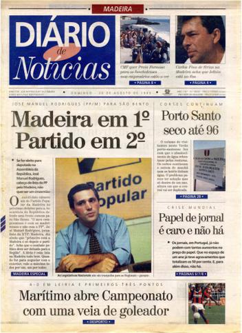 Edição do dia 20 Agosto 1995 da pubicação Diário de Notícias