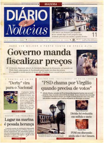 Edição do dia 21 Agosto 1995 da pubicação Diário de Notícias