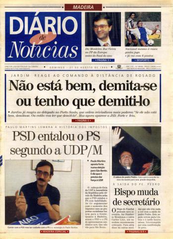 Edição do dia 27 Agosto 1995 da pubicação Diário de Notícias