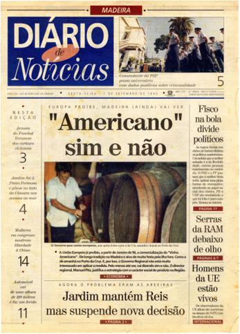 Edição do dia 1 Setembro 1995 da pubicação Diário de Notícias