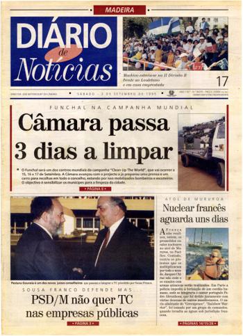 Edição do dia 2 Setembro 1995 da pubicação Diário de Notícias