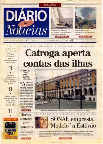 Edição do dia 8 Setembro 1995 da pubicação Diário de Notícias