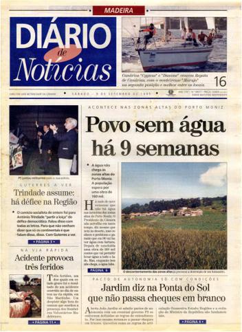 Edição do dia 9 Setembro 1995 da pubicação Diário de Notícias
