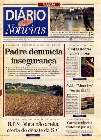 Edição do dia 12 Setembro 1995 da pubicação Diário de Notícias