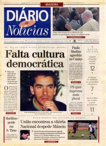 Edição do dia 18 Setembro 1995 da pubicação Diário de Notícias