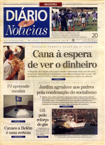 Edição do dia 23 Setembro 1995 da pubicação Diário de Notícias