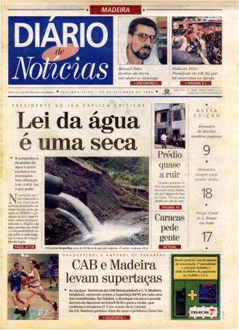 Edição do dia 25 Setembro 1995 da pubicação Diário de Notícias