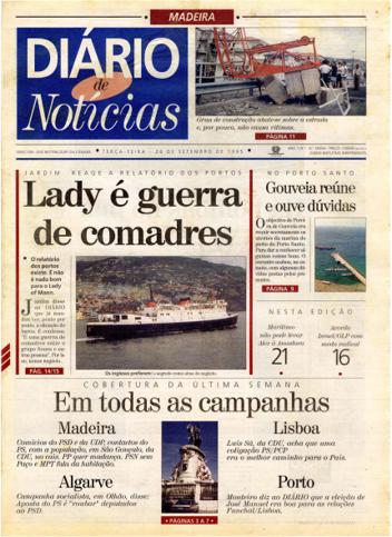 Edição do dia 26 Setembro 1995 da pubicação Diário de Notícias