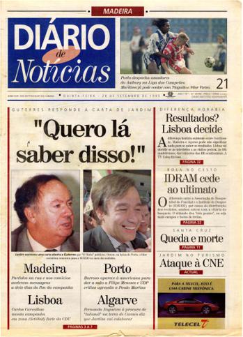 Edição do dia 28 Setembro 1995 da pubicação Diário de Notícias