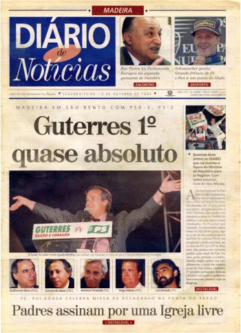 Edição do dia 2 Outubro 1995 da pubicação Diário de Notícias