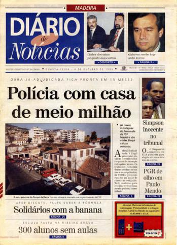 Edição do dia 4 Outubro 1995 da pubicação Diário de Notícias