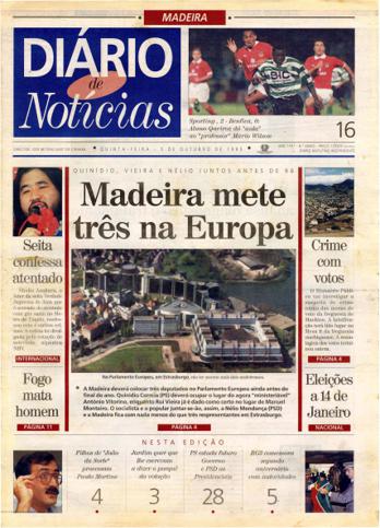 Edição do dia 5 Outubro 1995 da pubicação Diário de Notícias