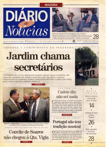Edição do dia 7 Outubro 1995 da pubicação Diário de Notícias