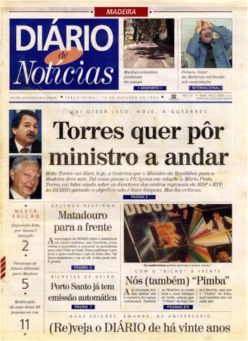 Edição do dia 10 Outubro 1995 da pubicação Diário de Notícias
