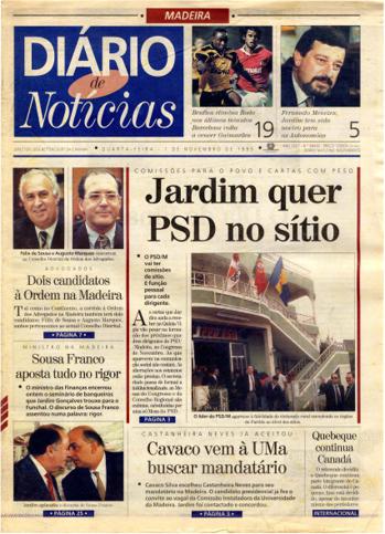 Edição do dia 1 Novembro 1995 da pubicação Diário de Notícias