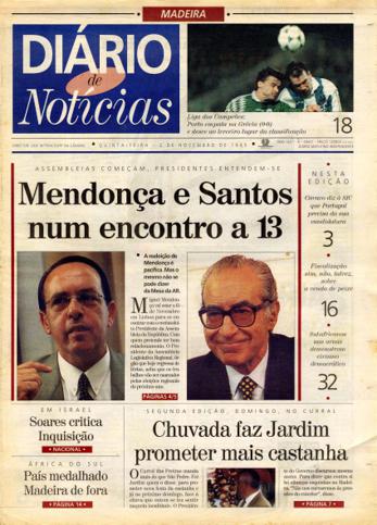 Edição do dia 2 Novembro 1995 da pubicação Diário de Notícias