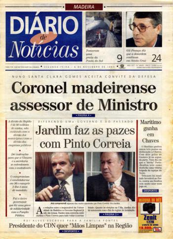 Edição do dia 6 Novembro 1995 da pubicação Diário de Notícias
