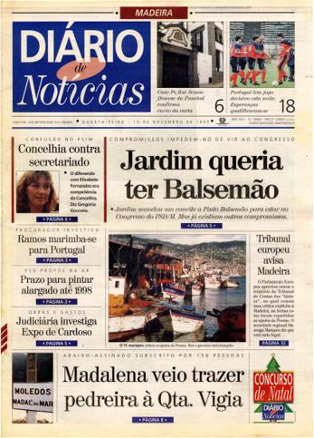 Edição do dia 15 Novembro 1995 da pubicação Diário de Notícias