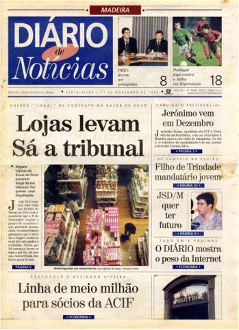 Edição do dia 17 Novembro 1995 da pubicação Diário de Notícias