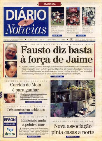 Edição do dia 19 Novembro 1995 da pubicação Diário de Notícias