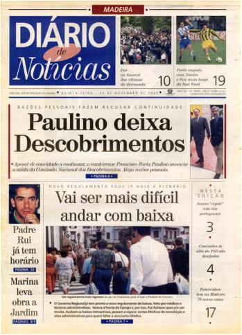 Edição do dia 23 Novembro 1995 da pubicação Diário de Notícias
