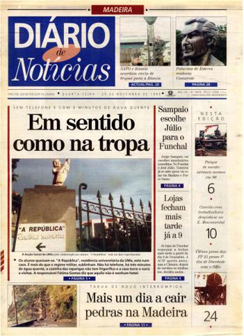 Edição do dia 29 Novembro 1995 da pubicação Diário de Notícias