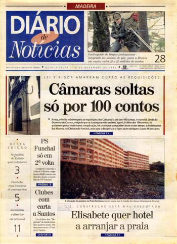 Edição do dia 30 Novembro 1995 da pubicação Diário de Notícias