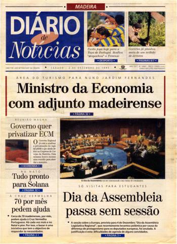 Edição do dia 2 Dezembro 1995 da pubicação Diário de Notícias