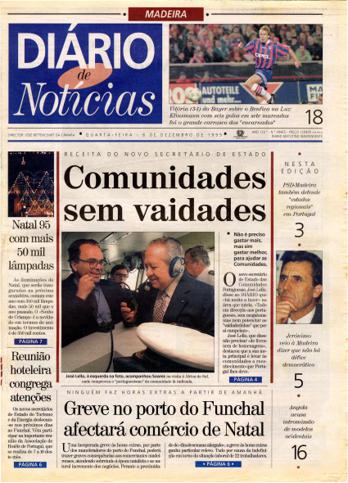 Edição do dia 6 Dezembro 1995 da pubicação Diário de Notícias