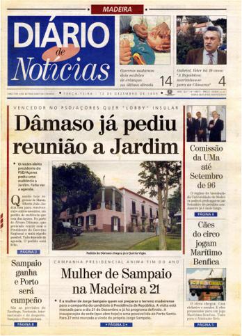 Edição do dia 12 Dezembro 1995 da pubicação Diário de Notícias