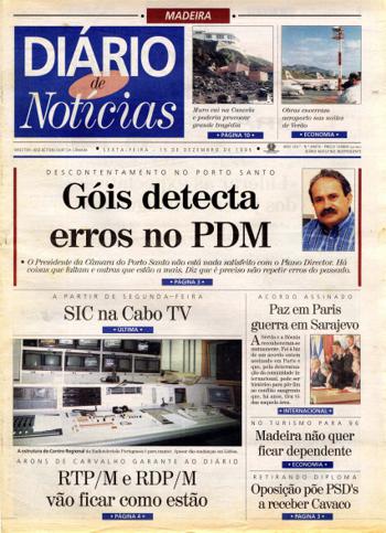 Edição do dia 15 Dezembro 1995 da pubicação Diário de Notícias