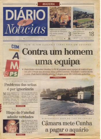 Edição do dia 3 Janeiro 1996 da pubicação Diário de Notícias