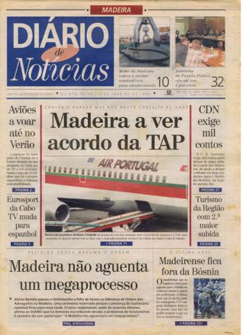 Edição do dia 4 Janeiro 1996 da pubicação Diário de Notícias