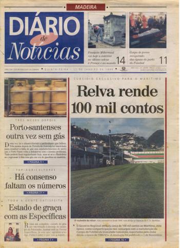 Edição do dia 11 Janeiro 1996 da pubicação Diário de Notícias